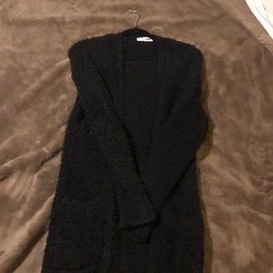Black long cardigan w/ pockets